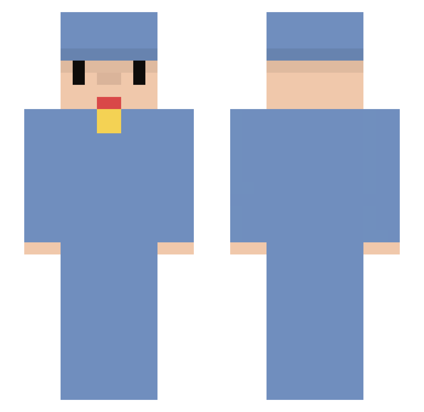 TonedFT Minecraft skin, front and back view