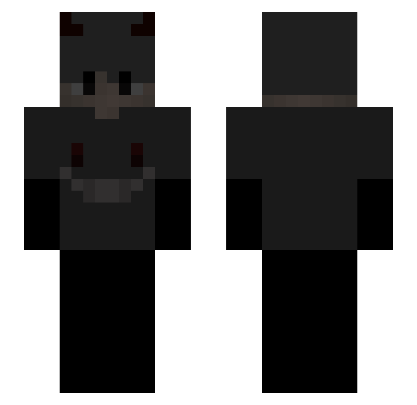 tretedichblutig Minecraft skin, front and back view