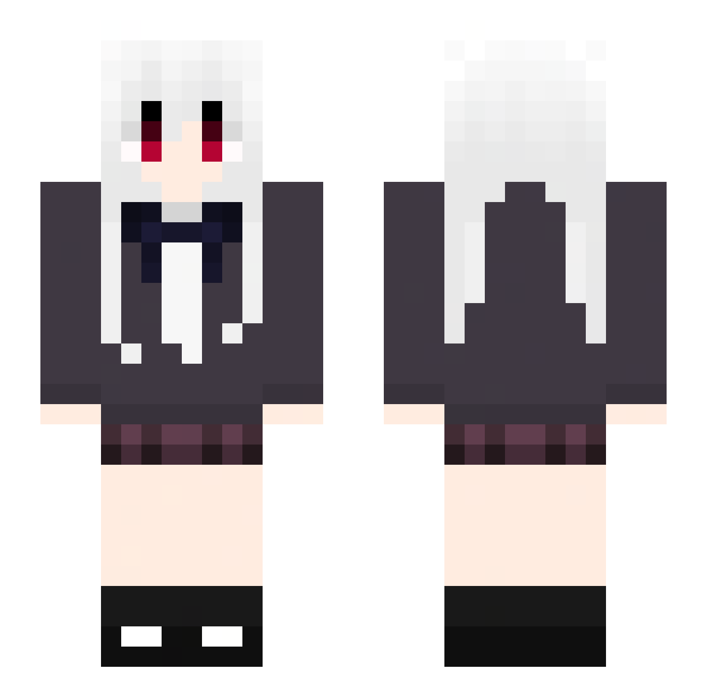Freebuilding Minecraft skin, front and back view