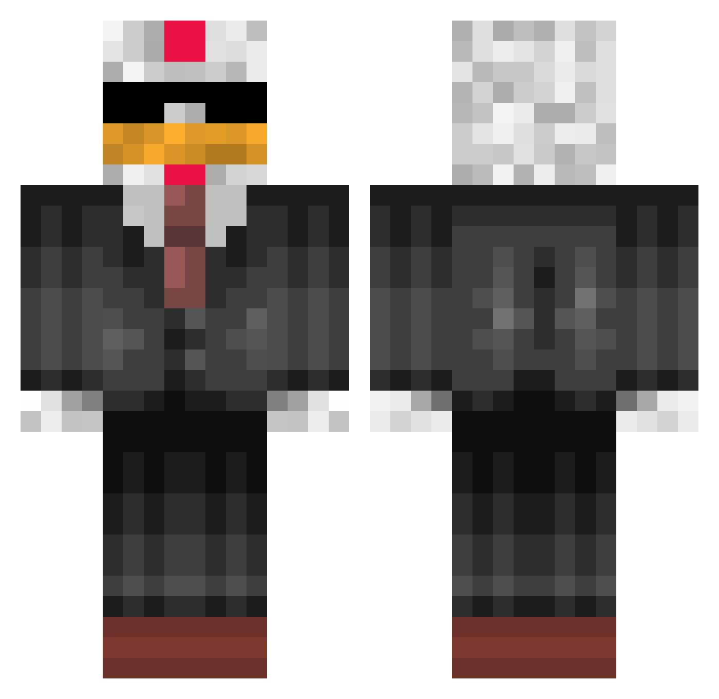 ImBowman Minecraft skin, front and back view