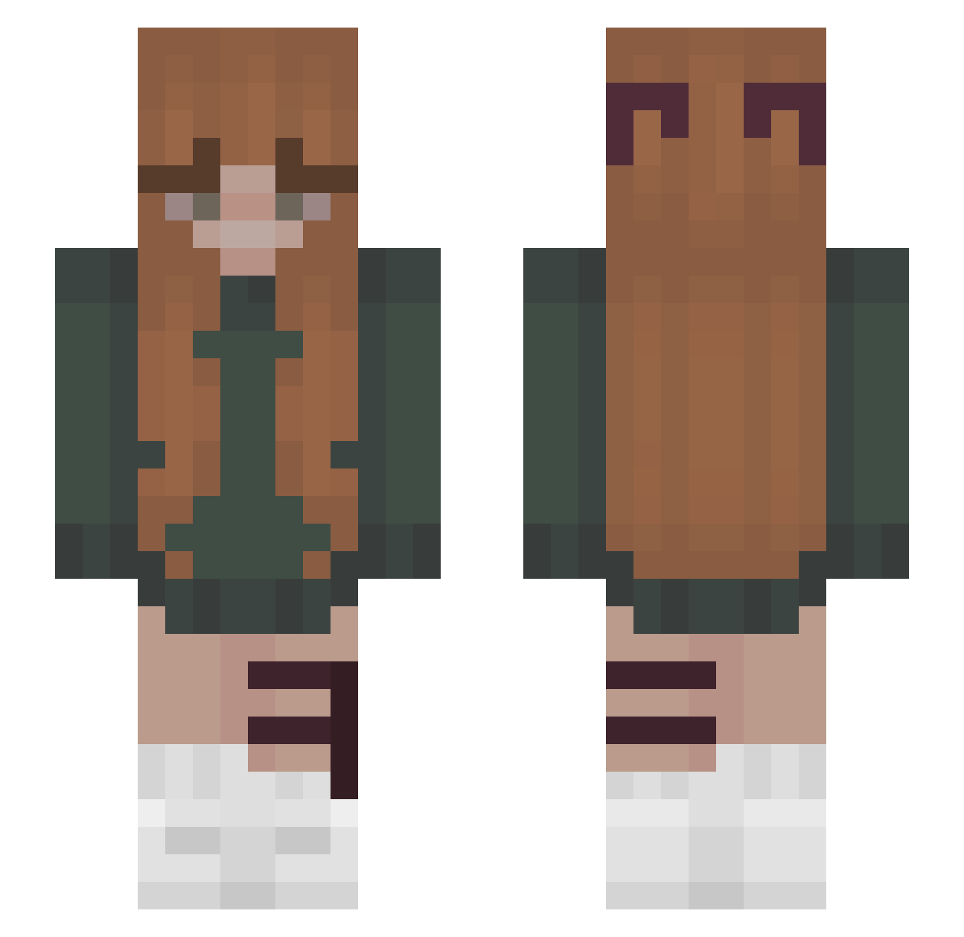 TheOneKCLu Minecraft skin, front and back view