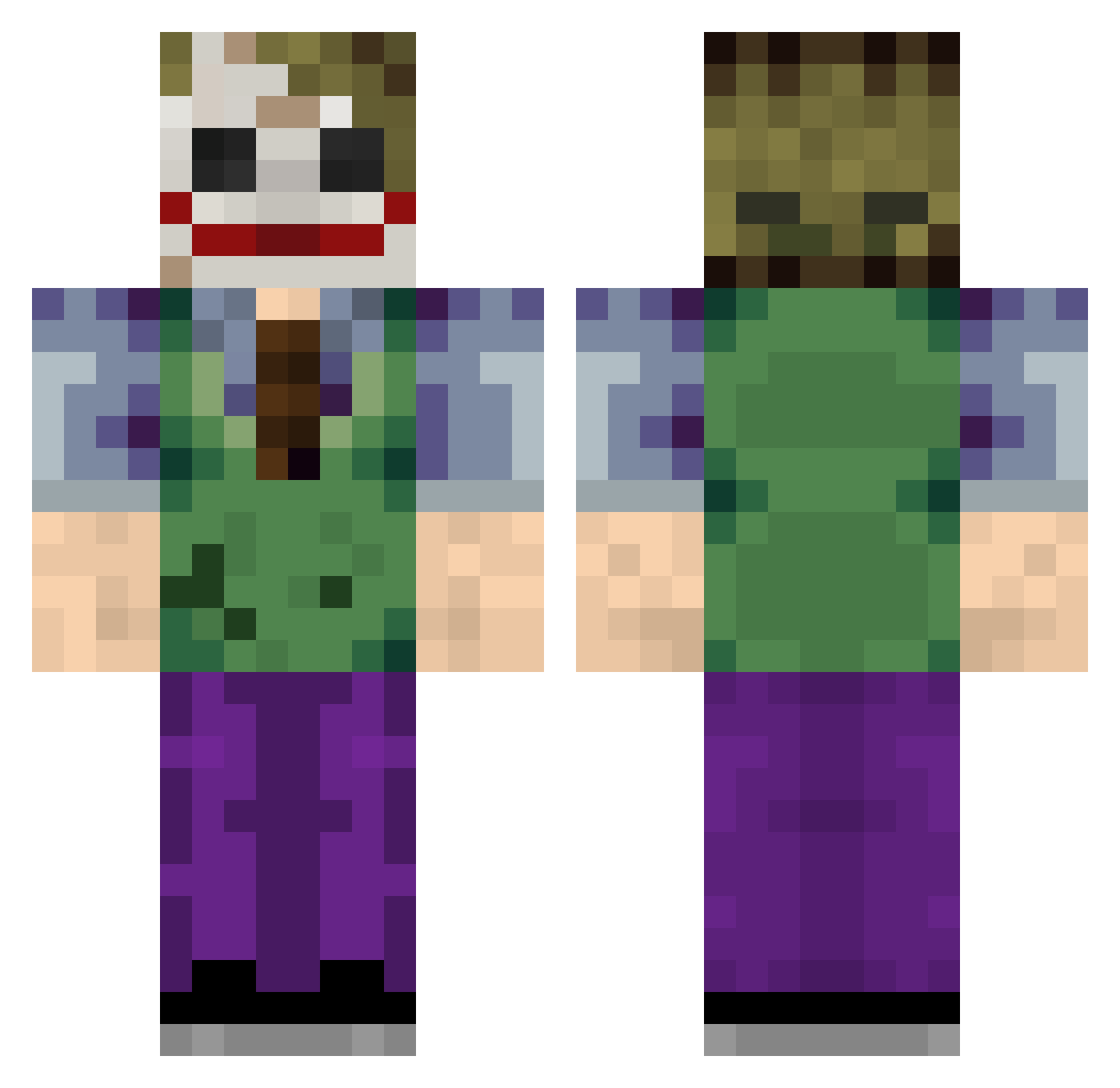WasonCL Minecraft skin, front and back view