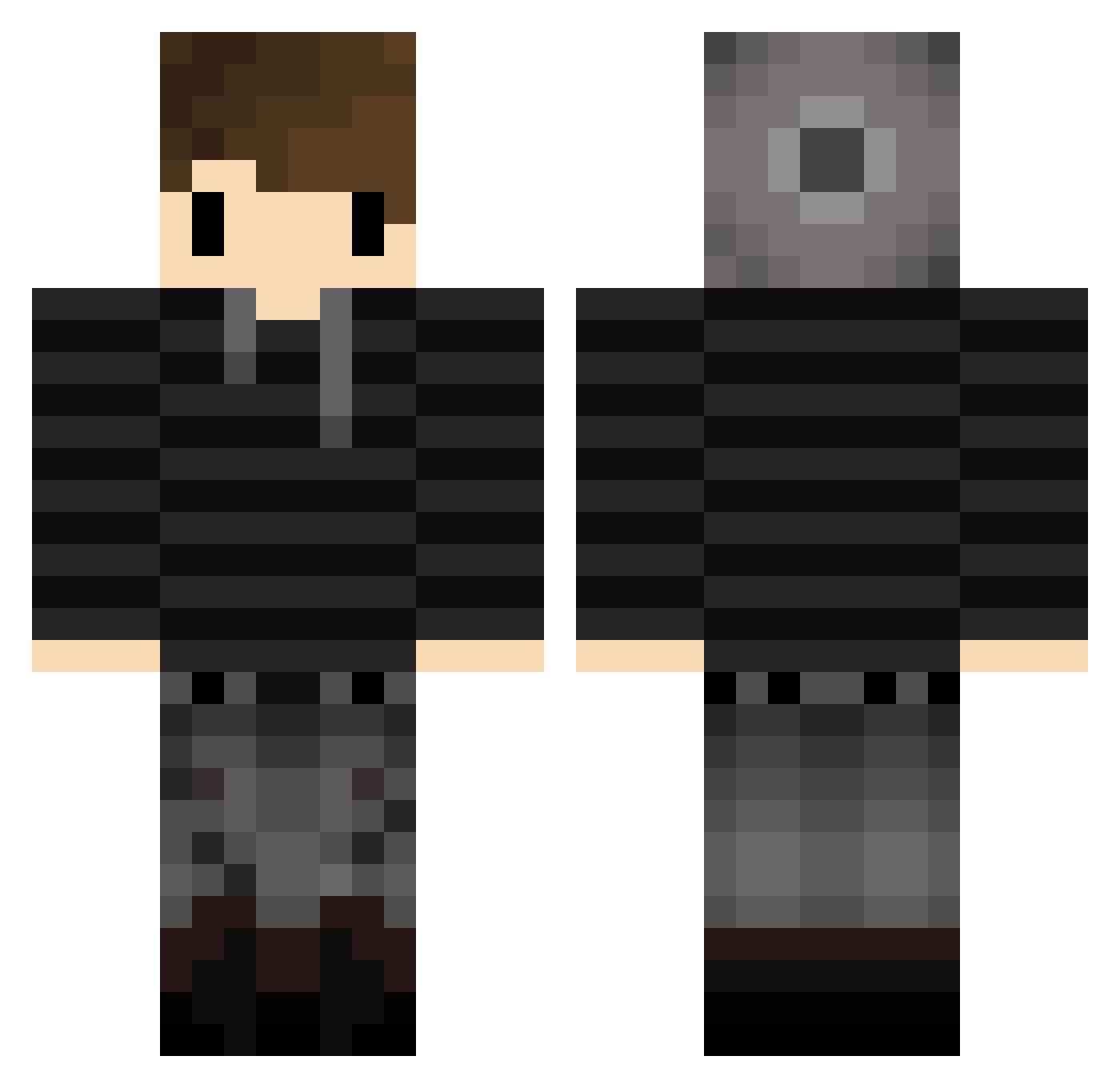 sublative Minecraft skin, front and back view