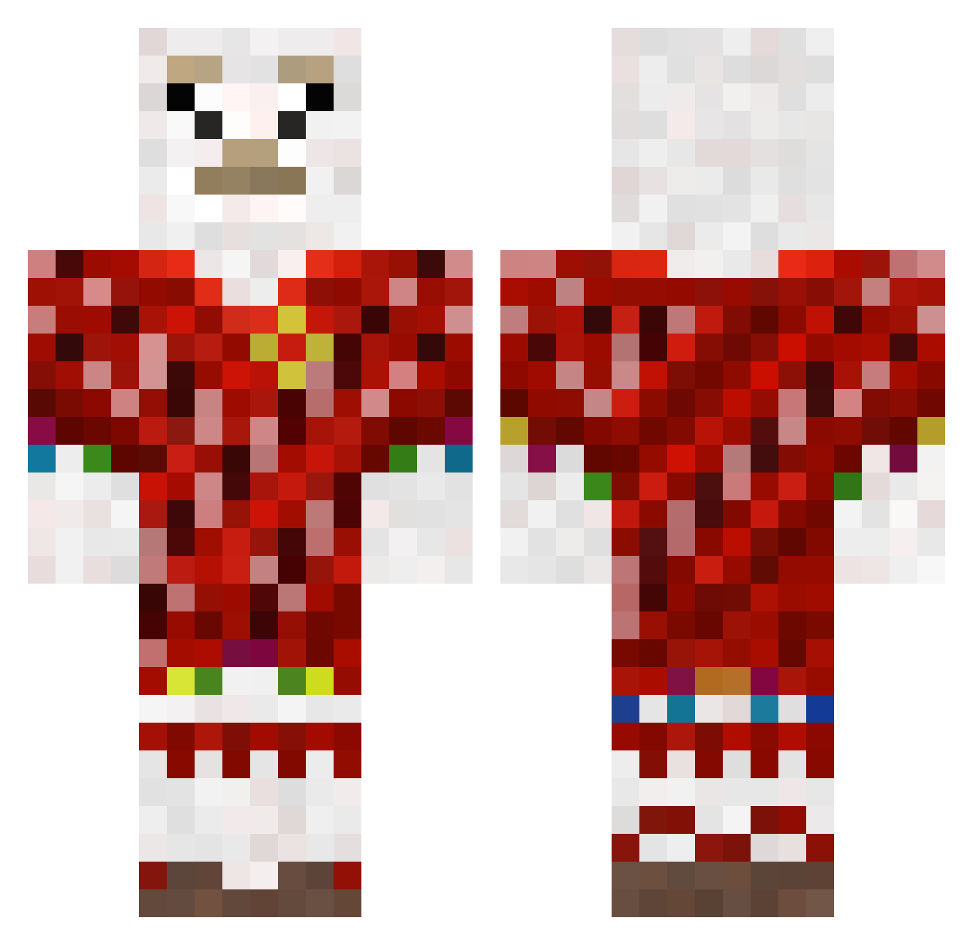 Freshlama Minecraft skin, front and back view