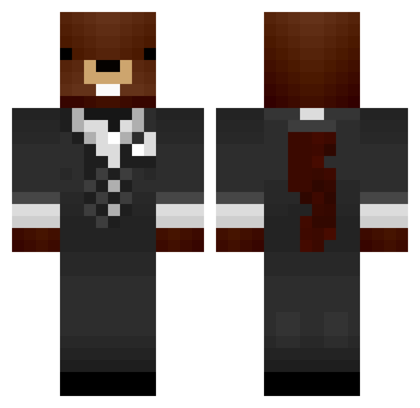 Allie222 Minecraft skin, front and back view
