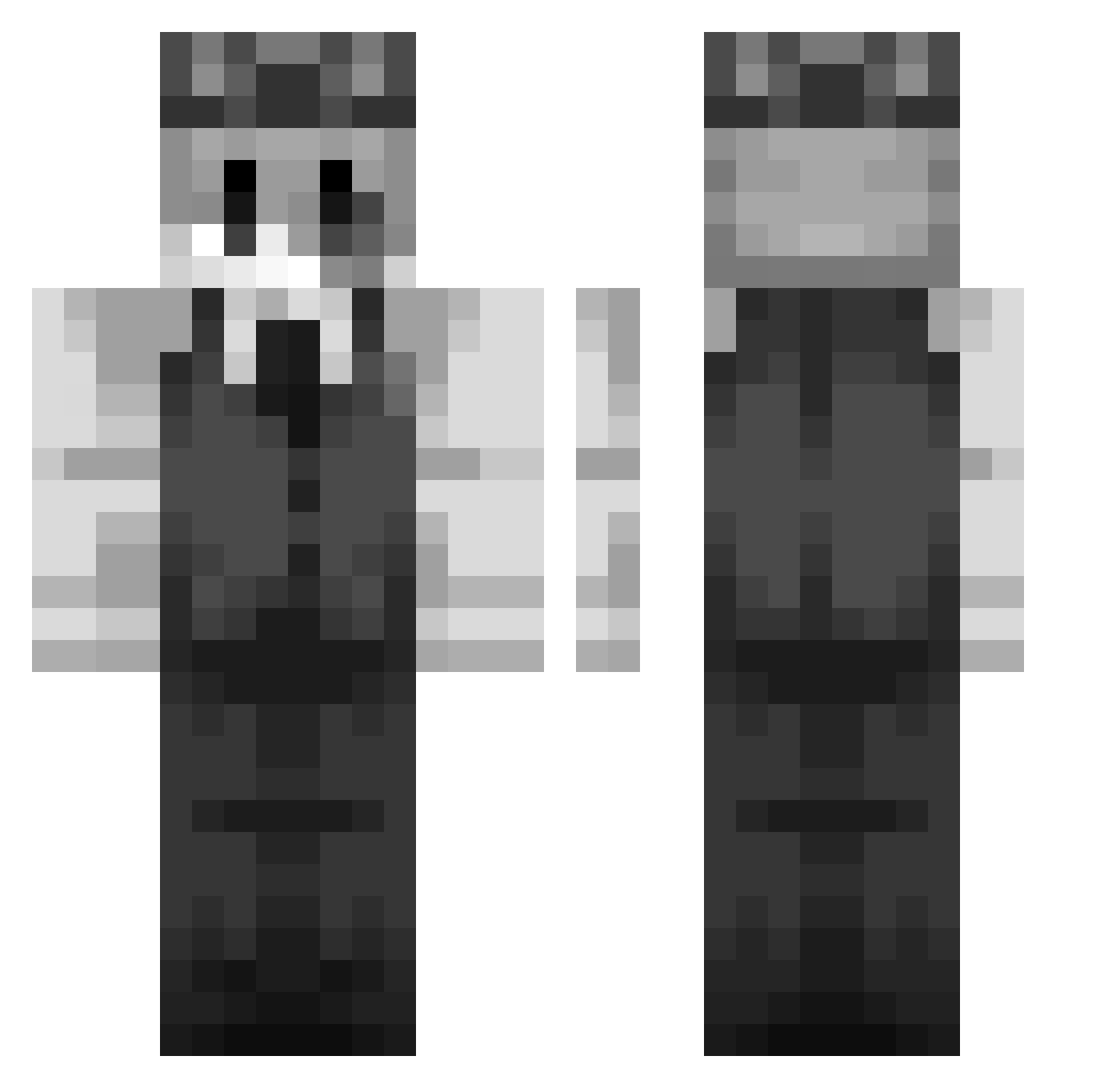 vnxxrz Minecraft skin, front and back view