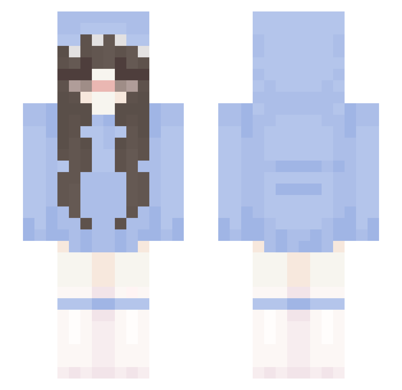 y0llka Minecraft skin, front and back view