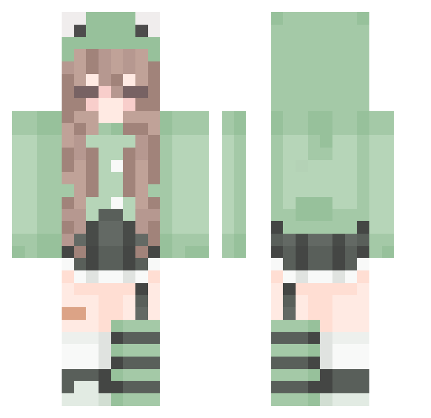 SparkleMeh_ Minecraft skin, front and back view