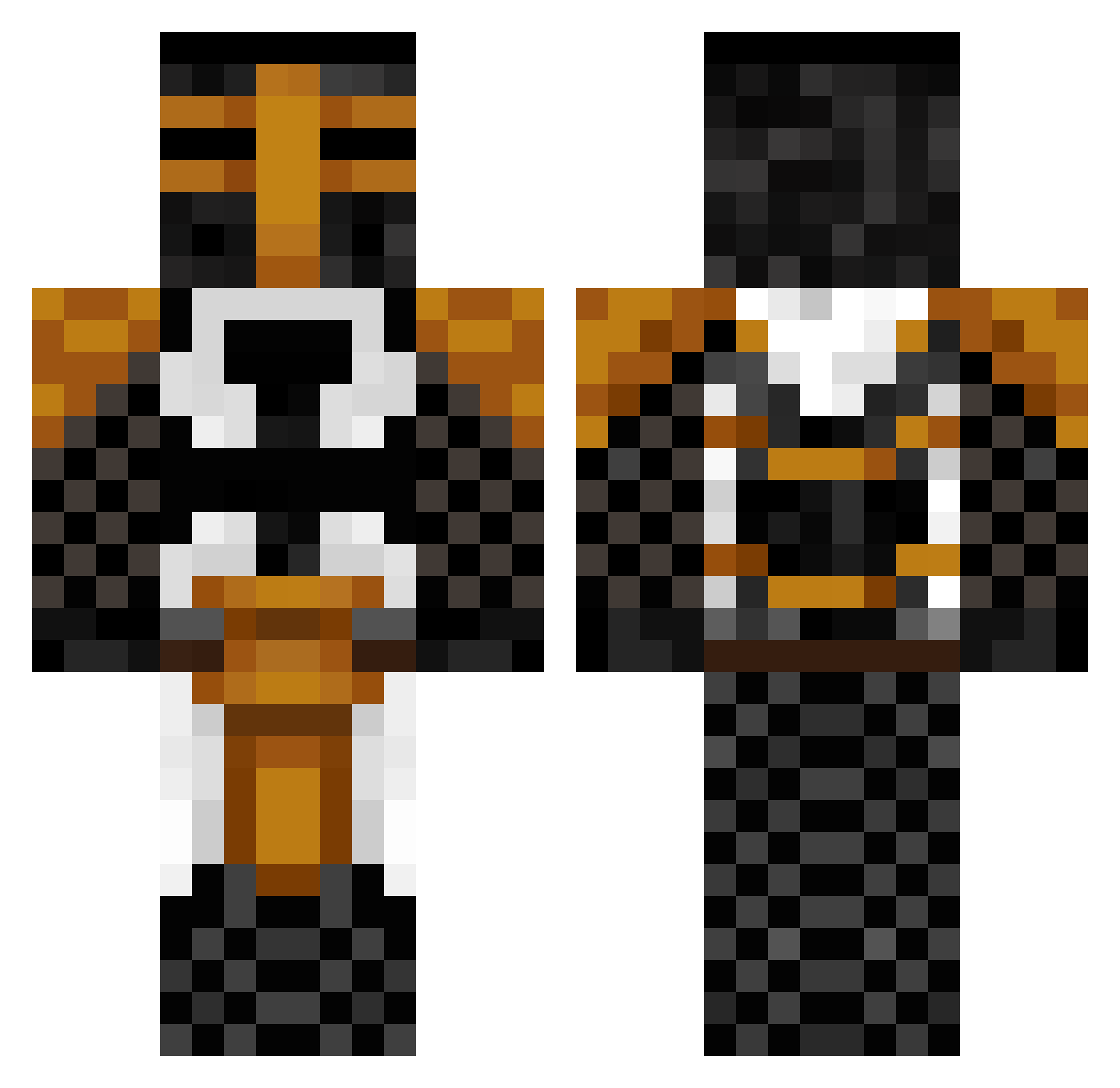Tigerpilot Minecraft skin, front and back view