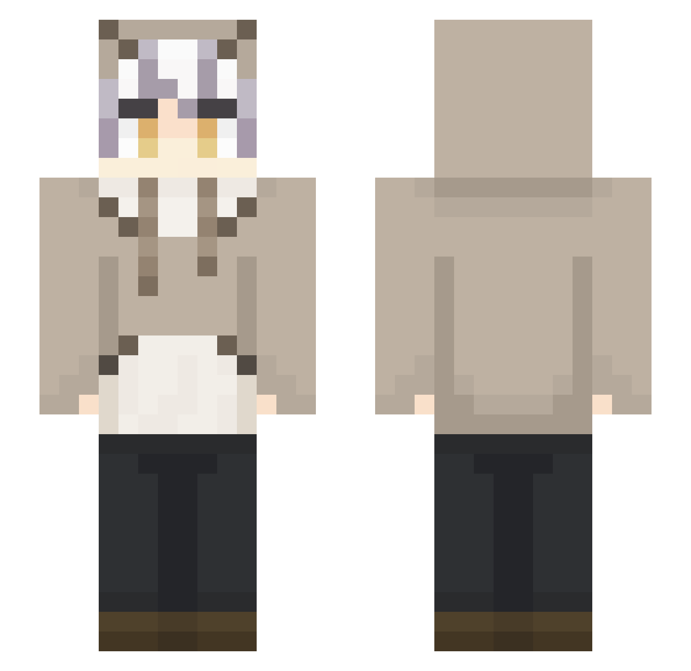 Sovyn Minecraft skin, front and back view