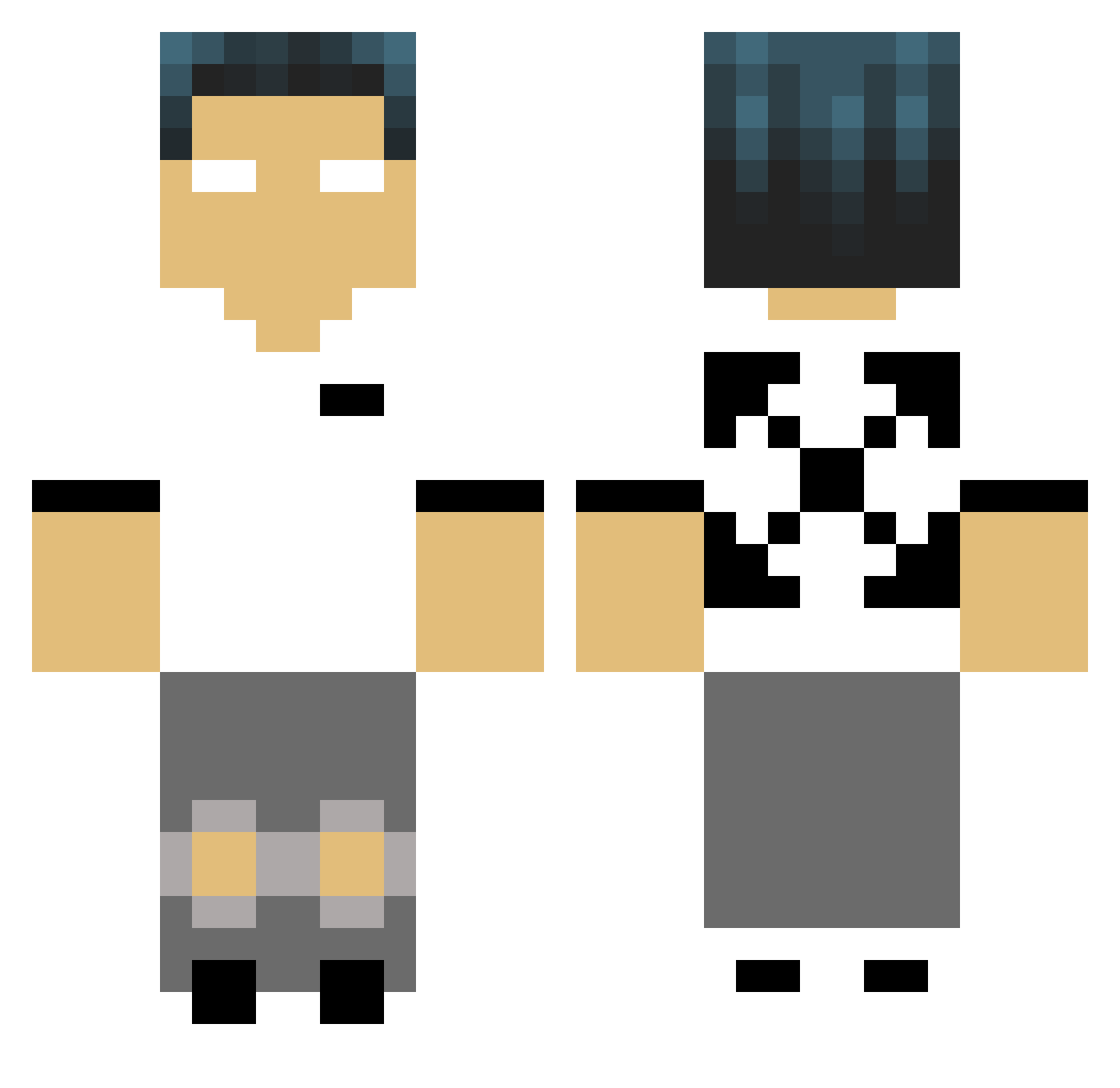 OliverRS Minecraft skin, front and back view