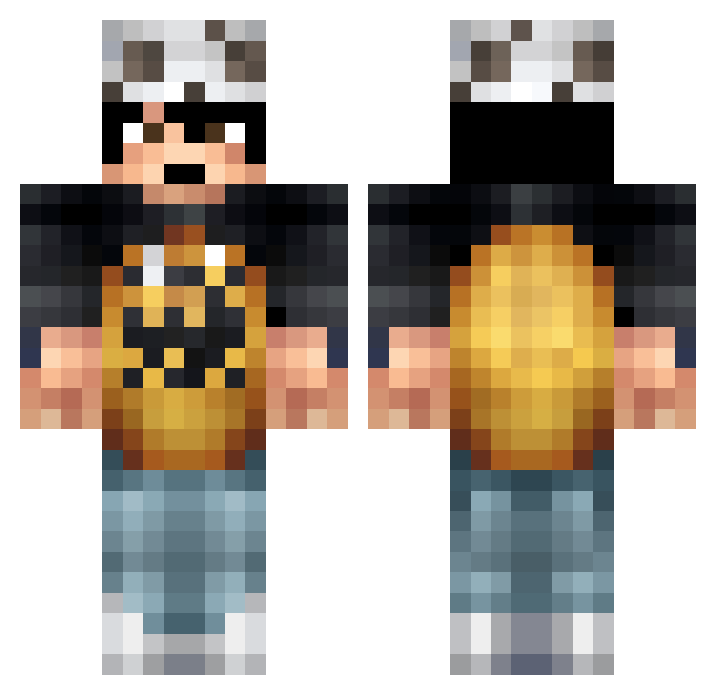 Pyxi_ Minecraft skin, front and back view