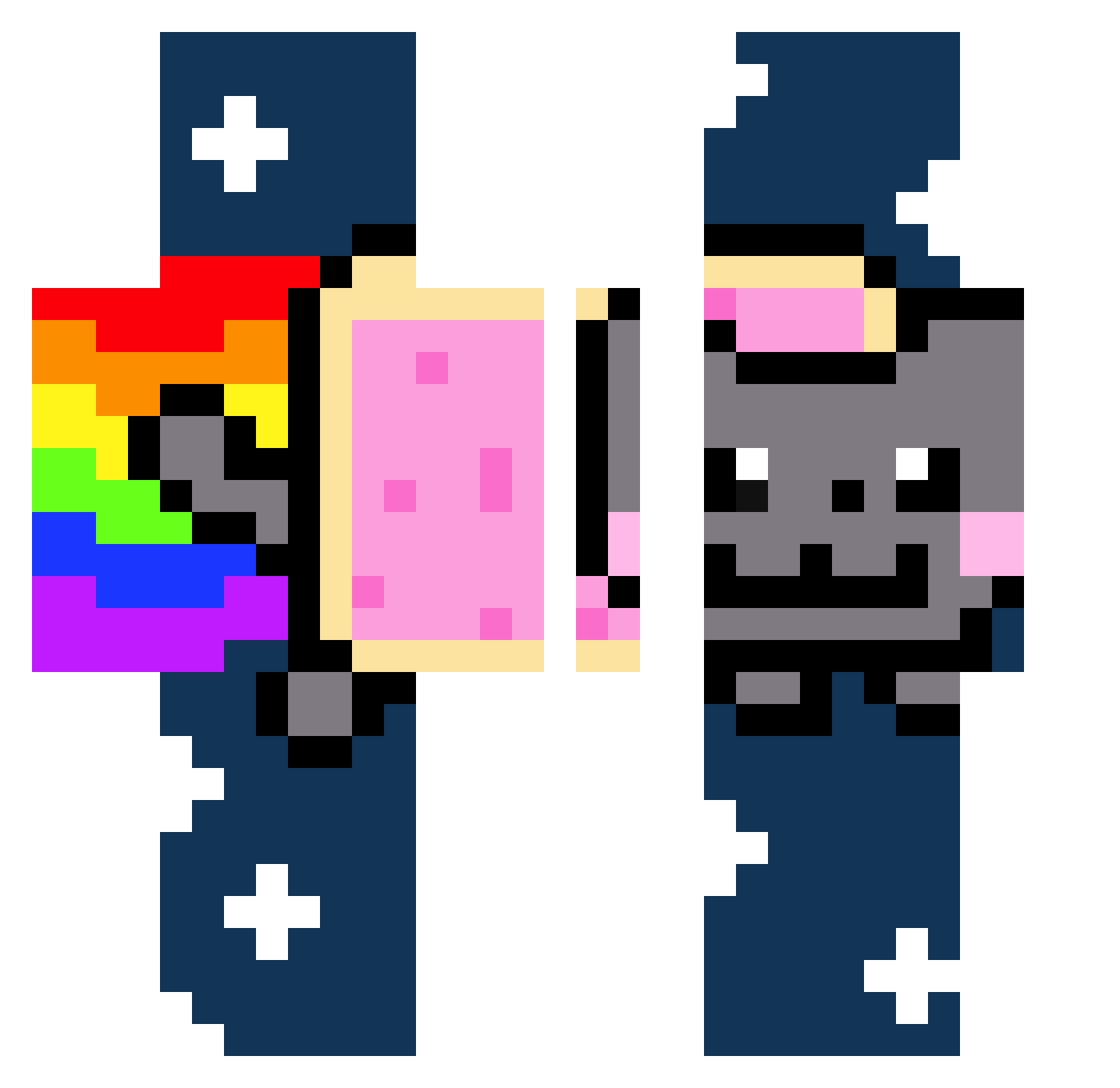rustnoob36 Minecraft skin, front and back view
