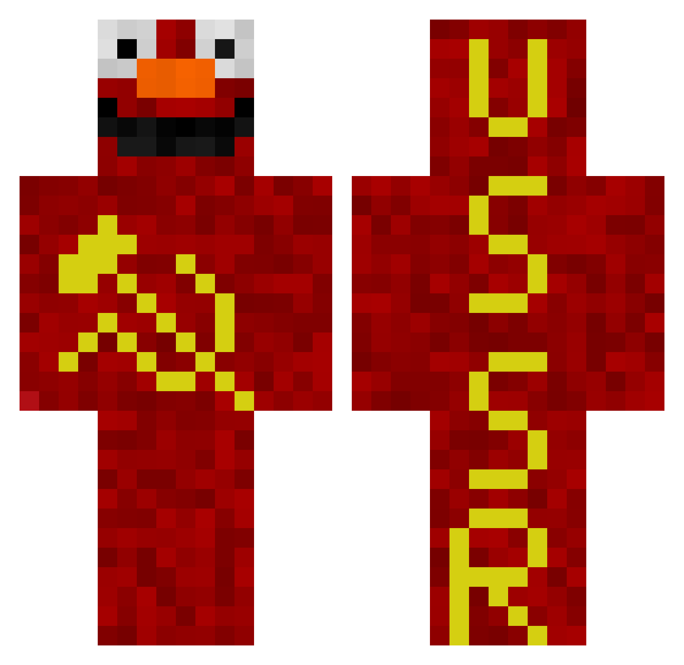 Madistone Minecraft skin, front and back view