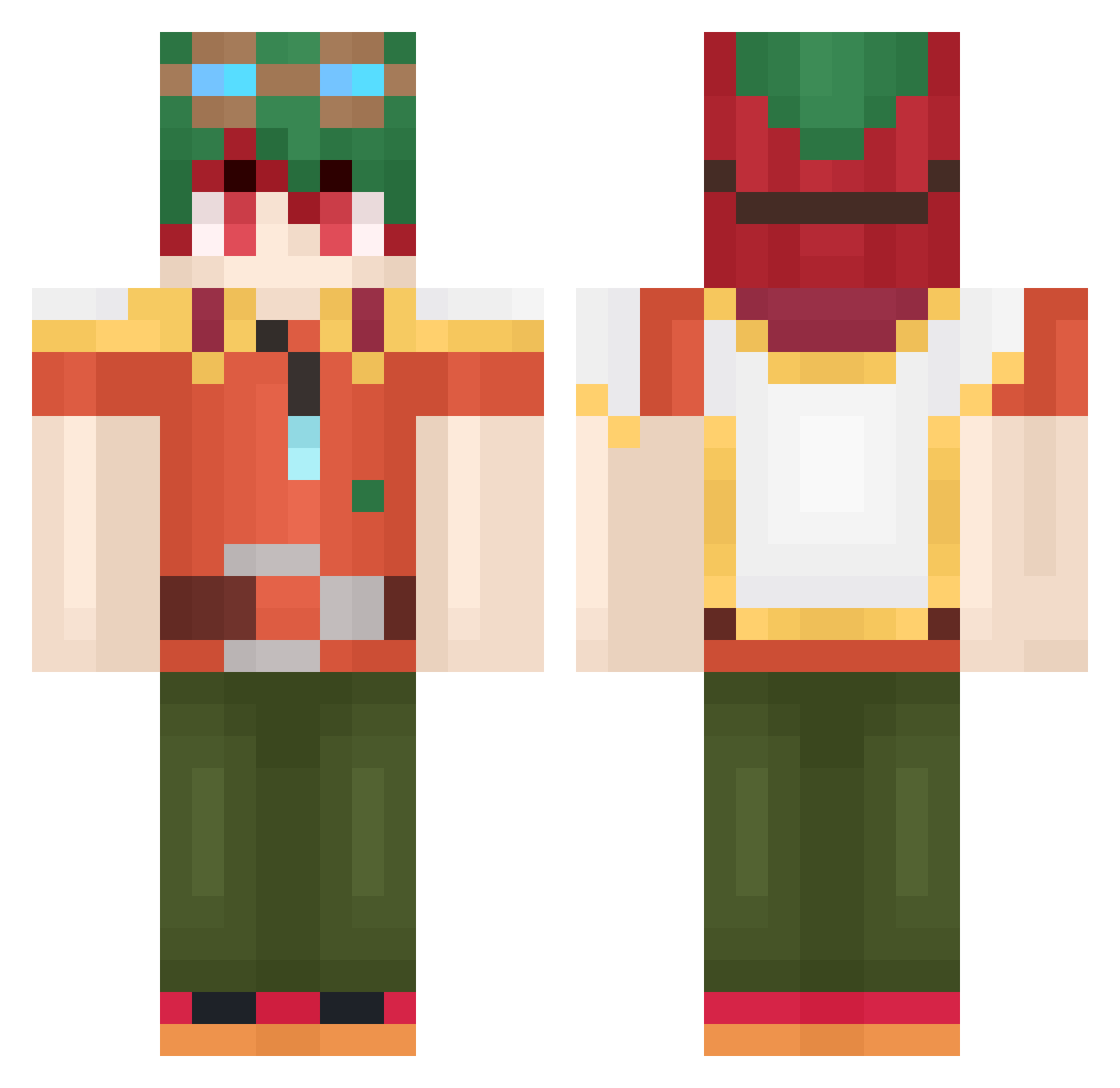 ETJB001 Minecraft skin, front and back view