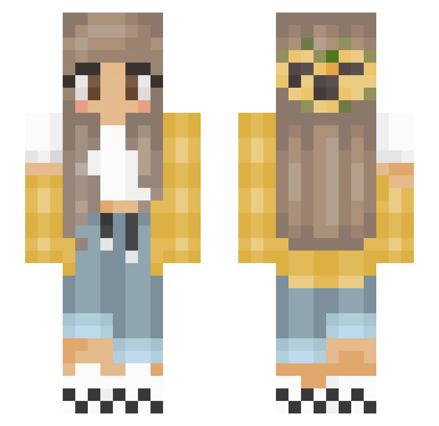 ShinyHoney12345 Minecraft skin, front and back view