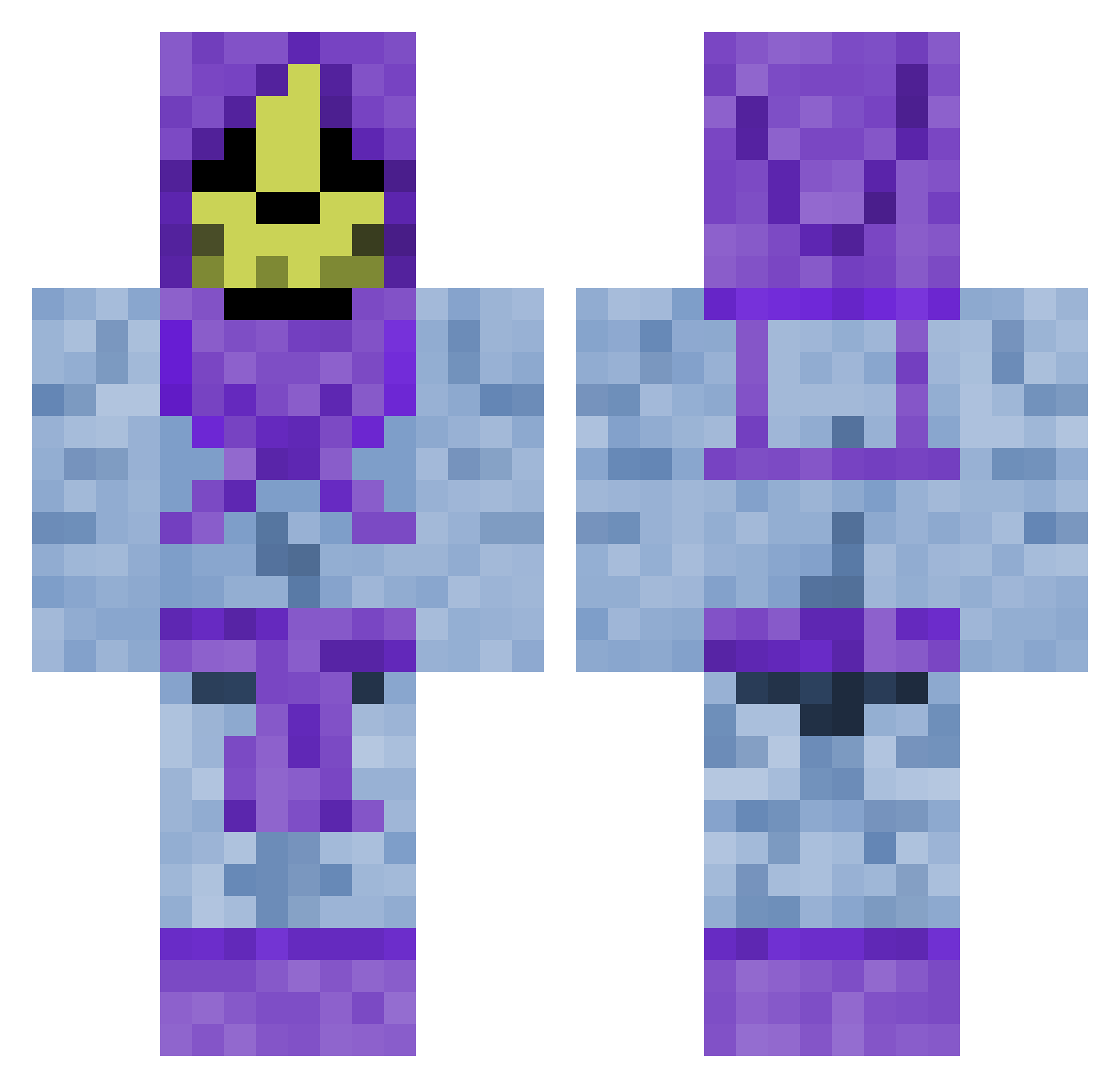 HELBAA Minecraft skin, front and back view