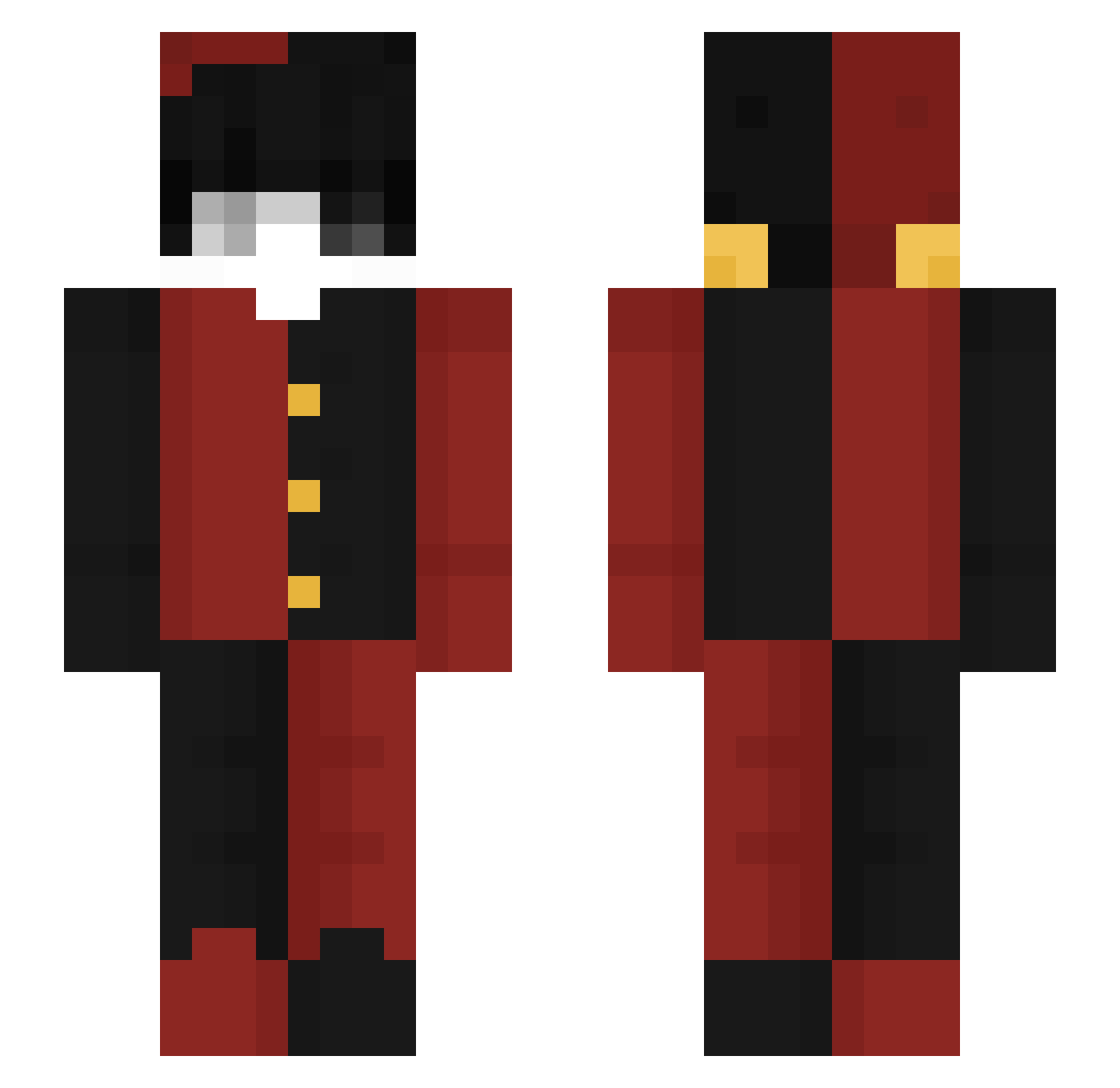 Tumulo Minecraft skin, front and back view