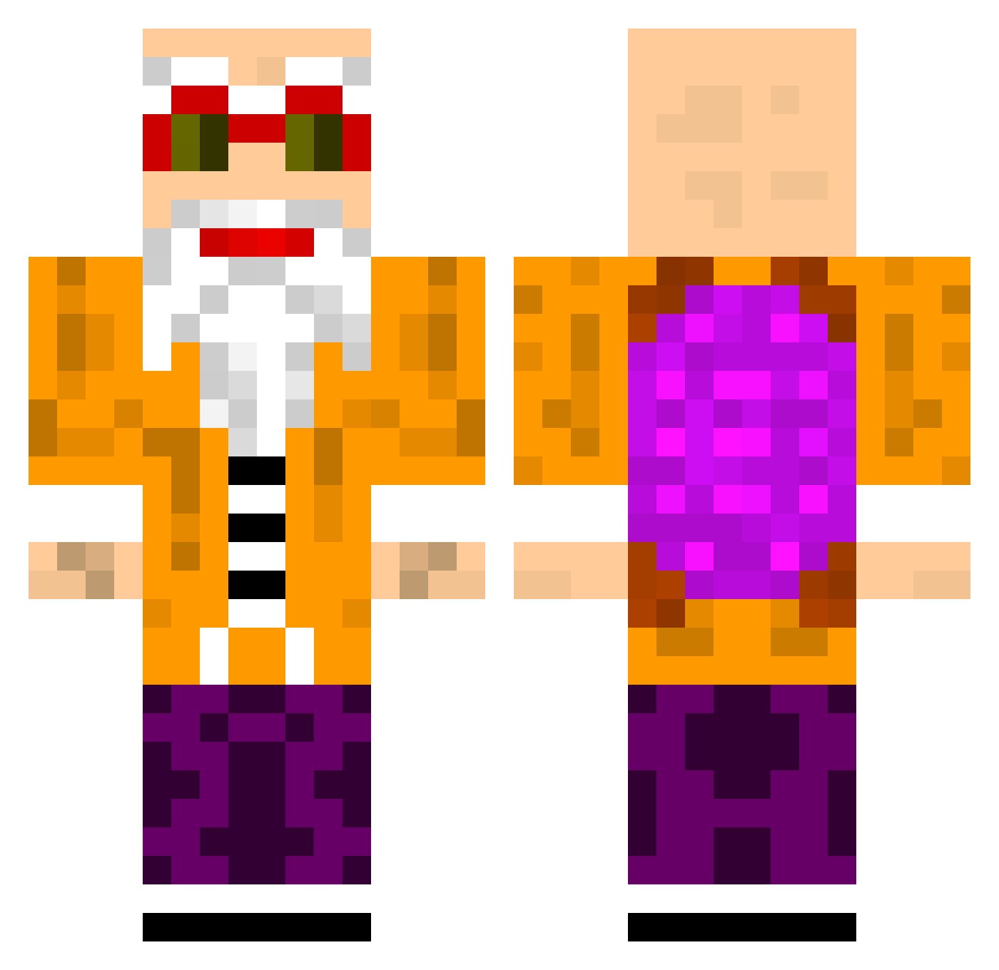 John_Ronin Minecraft skin, front and back view