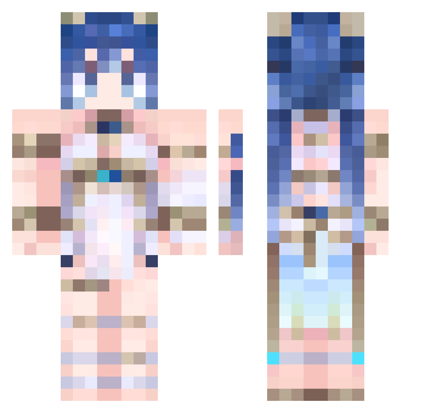 crocodilebowling Minecraft skin, front and back view
