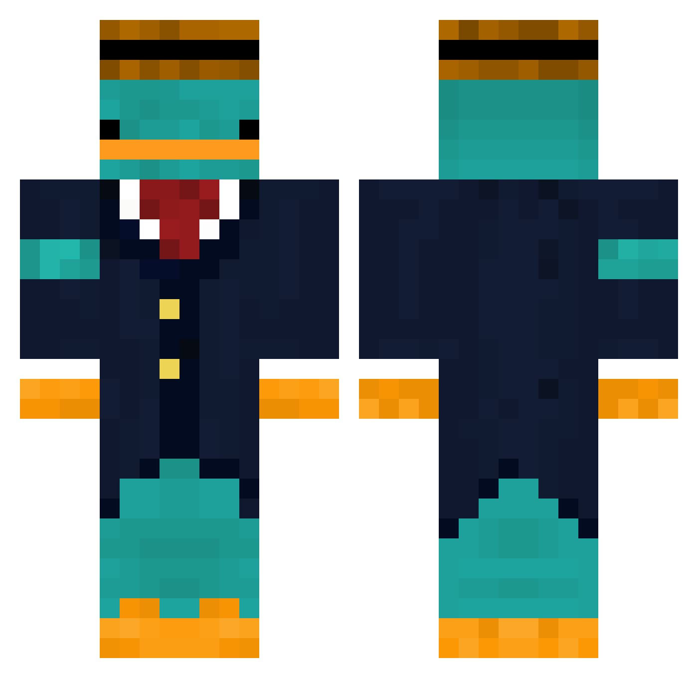 Raresikka Minecraft skin, front and back view