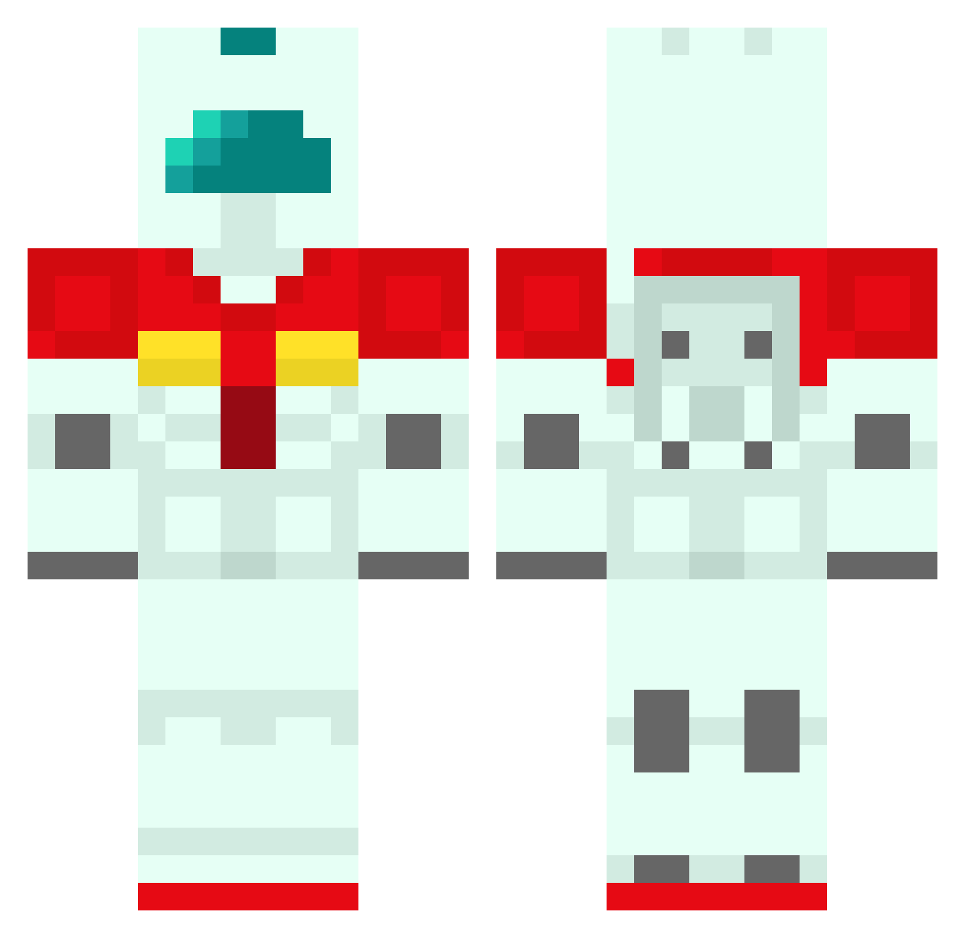 Affirmed Minecraft skin, front and back view