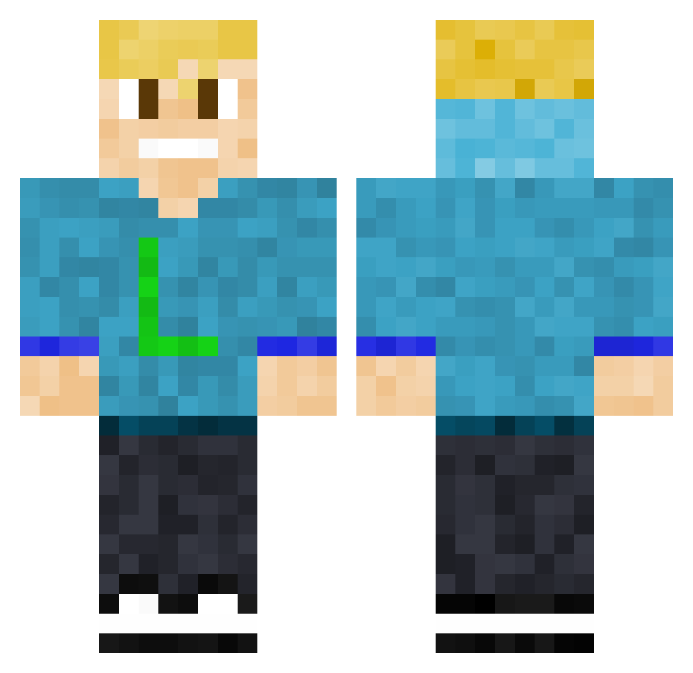 lollo567 Minecraft skin, front and back view