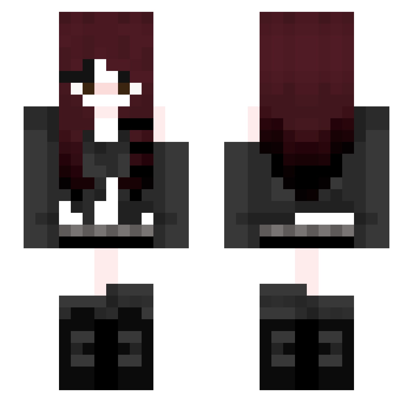 TeahTehe Minecraft skin, front and back view