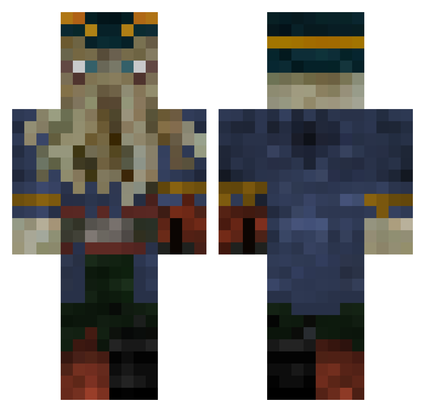 Darkwraithknight Minecraft skin, front and back view