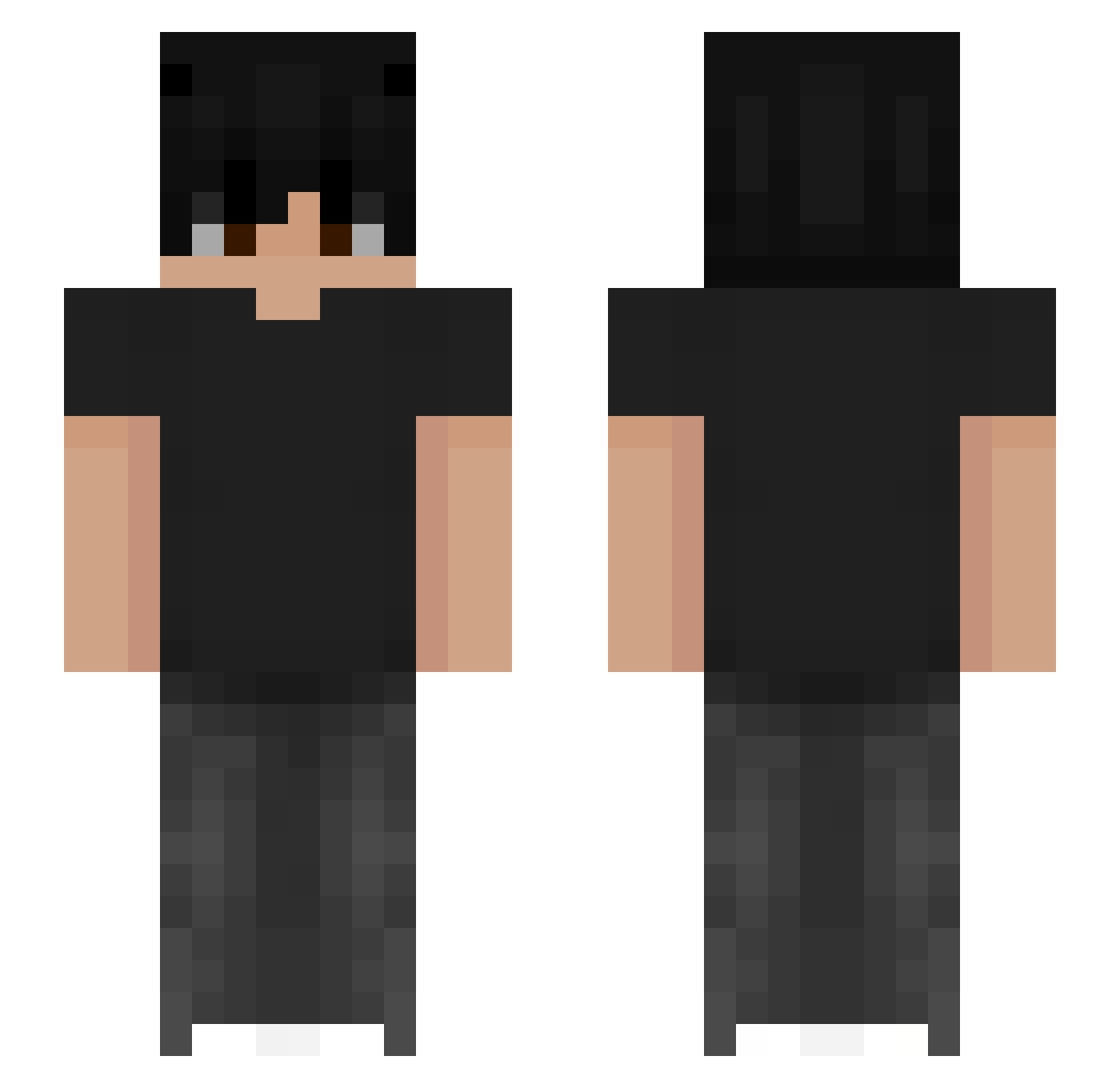 zAlexXYZ Minecraft skin, front and back view