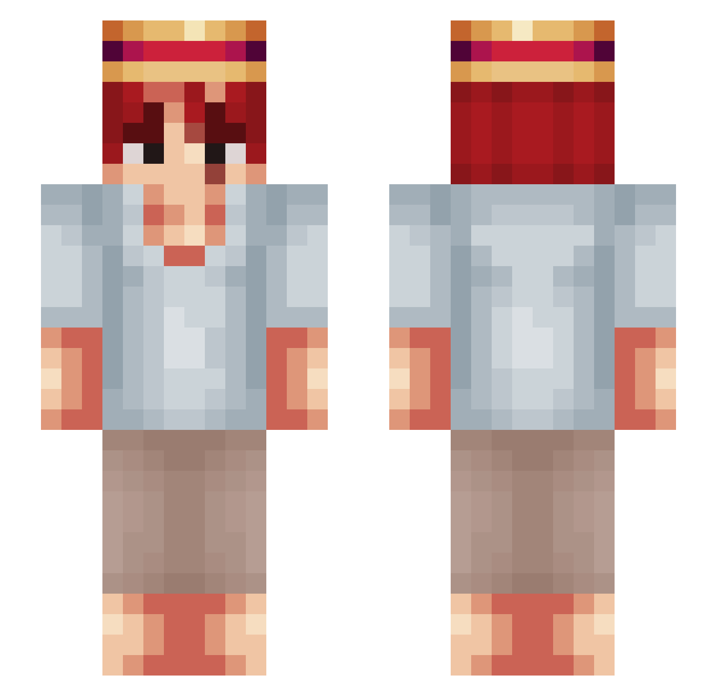 kokos2004 Minecraft skin, front and back view