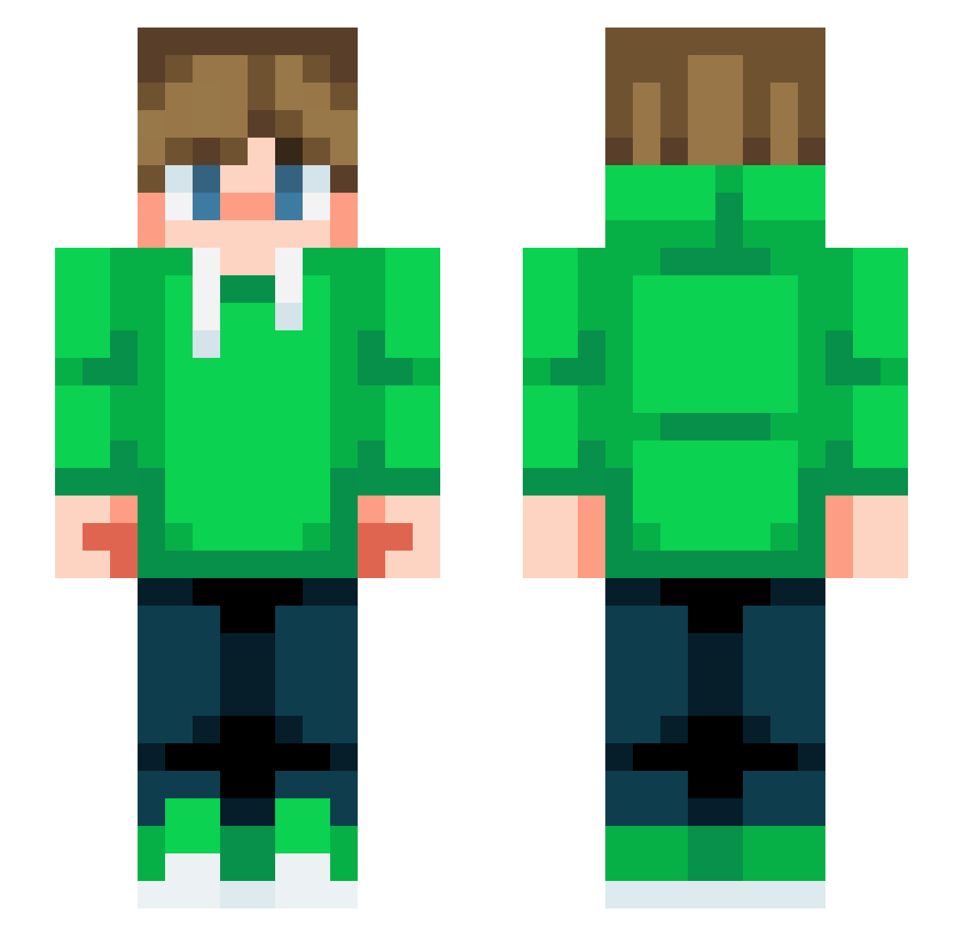 TBNRbman63 Minecraft skin, front and back view