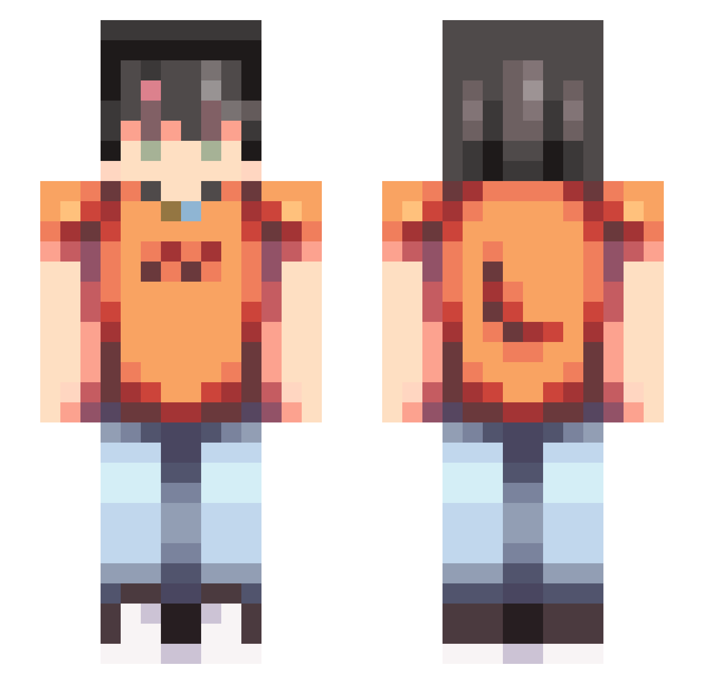 cloudzxburro Minecraft skin, front and back view