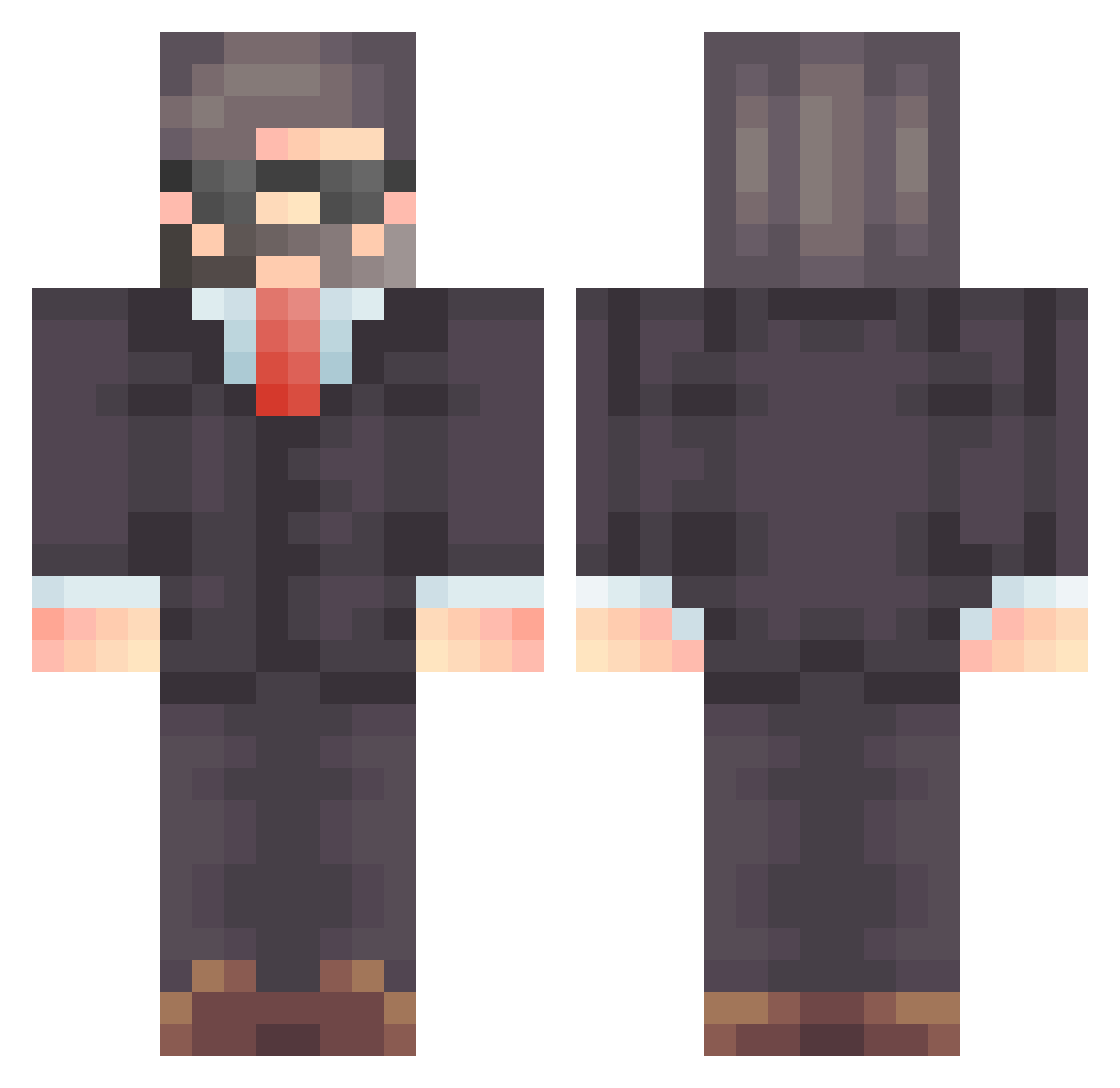 Aidenrose09 Minecraft skin, front and back view