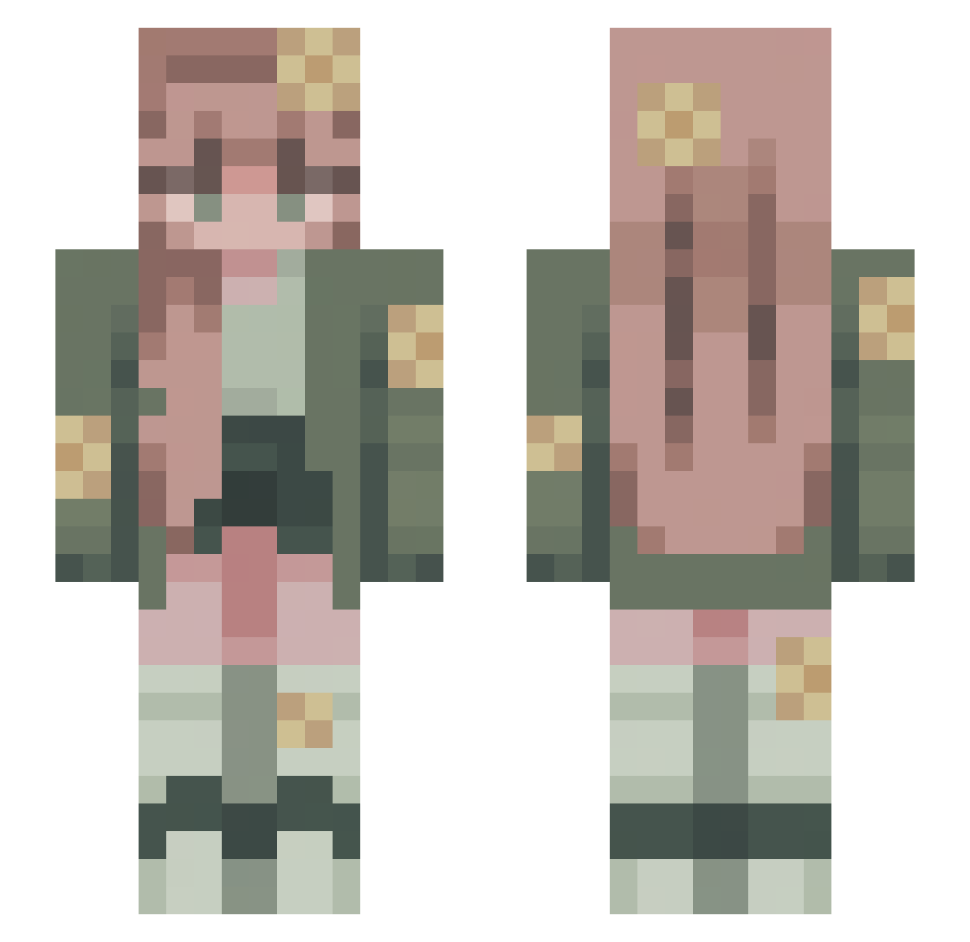 Rutittuti Minecraft skin, front and back view