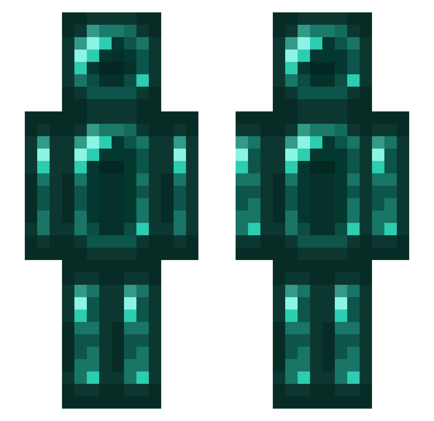 F4eather Minecraft skin, front and back view