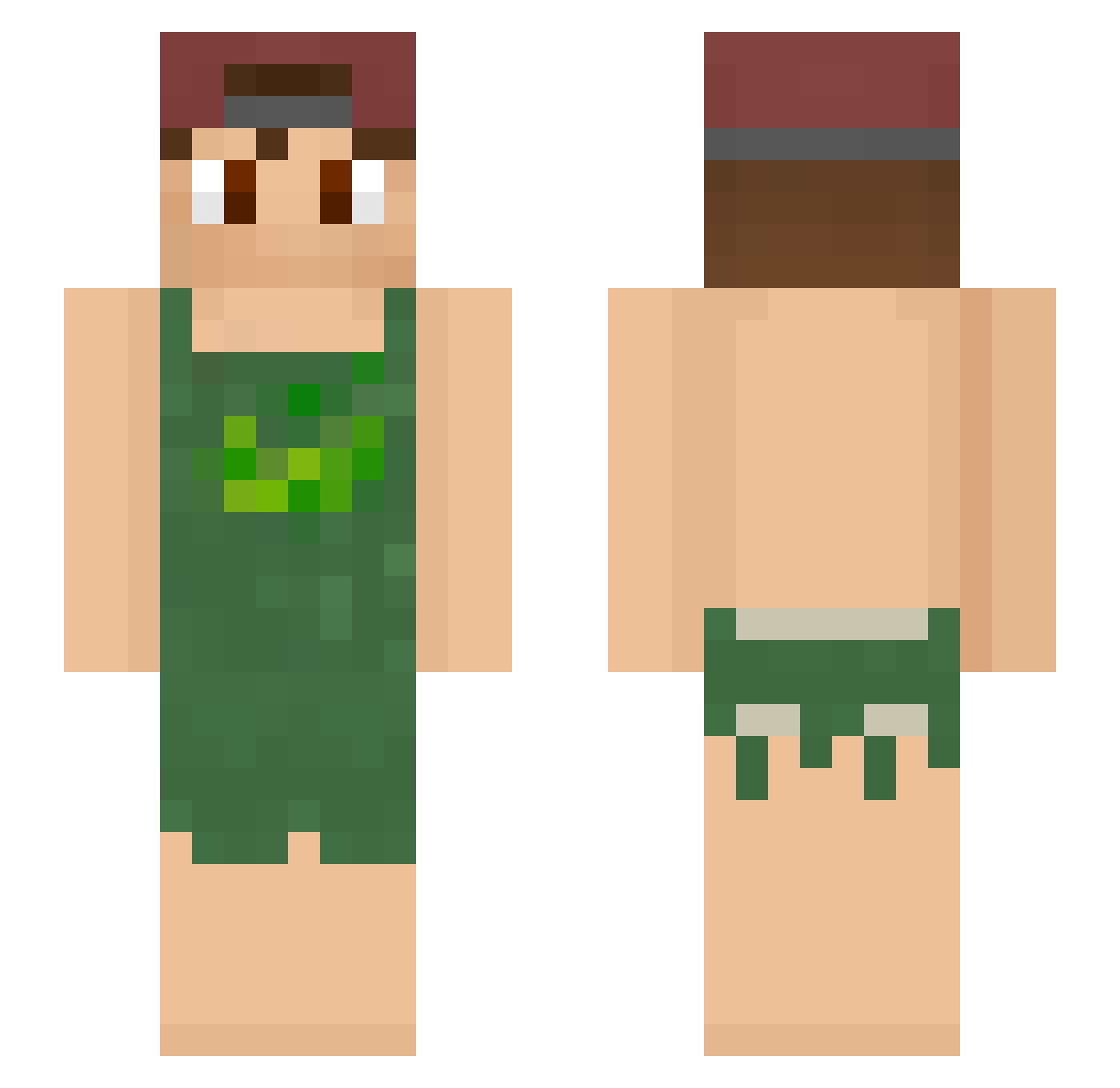 Berserker Minecraft skin, front and back view