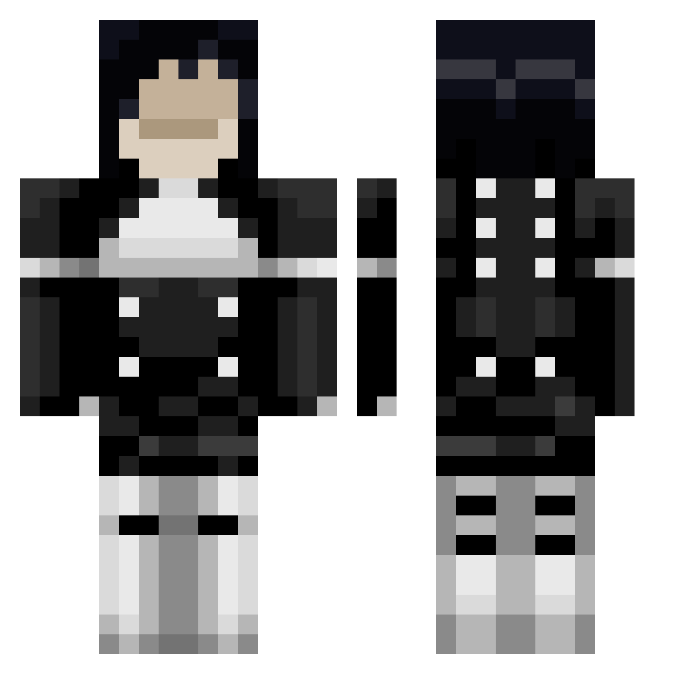 thewhitecoral Minecraft skin, front and back view