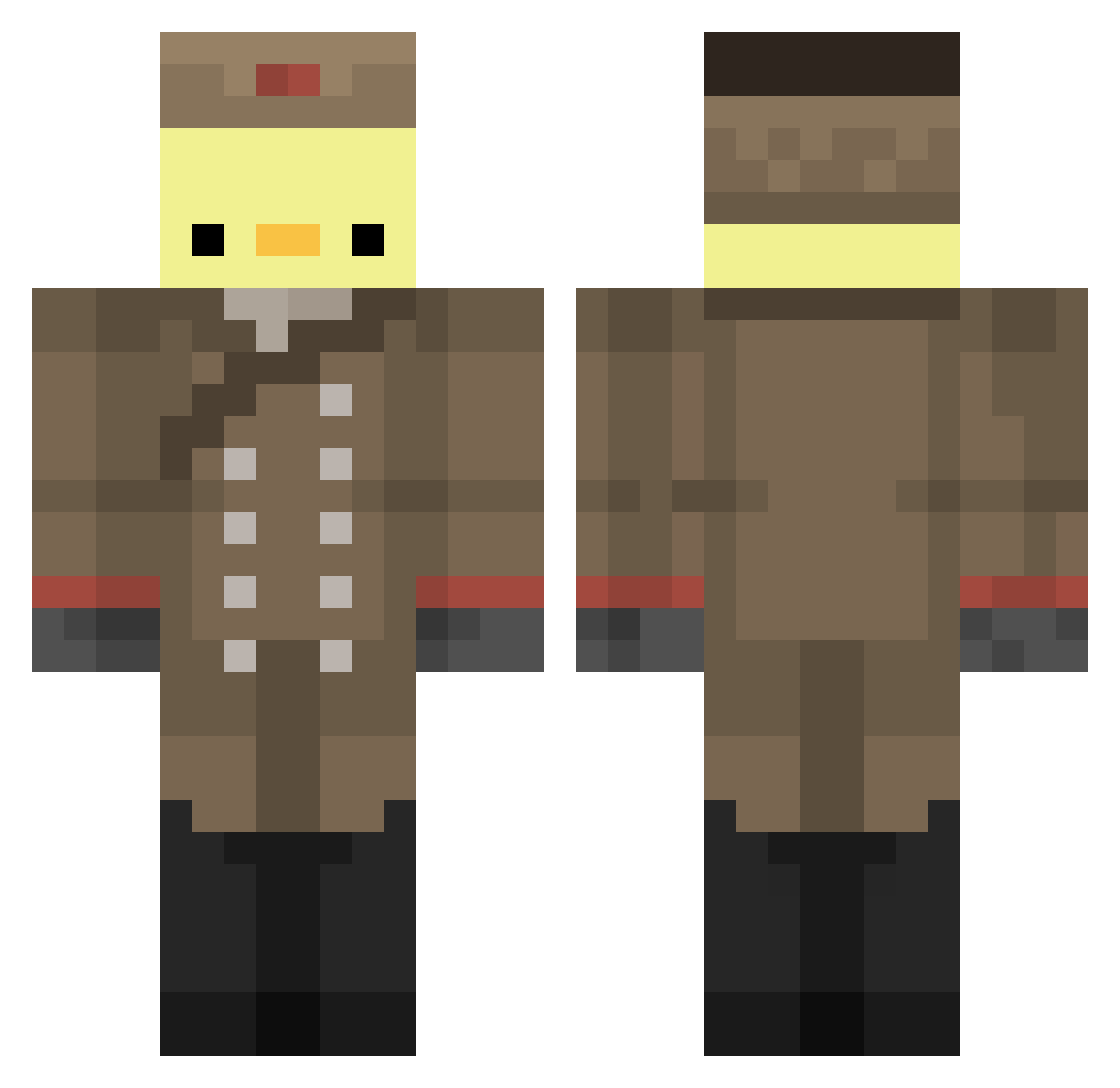Continum_Sun Minecraft skin, front and back view