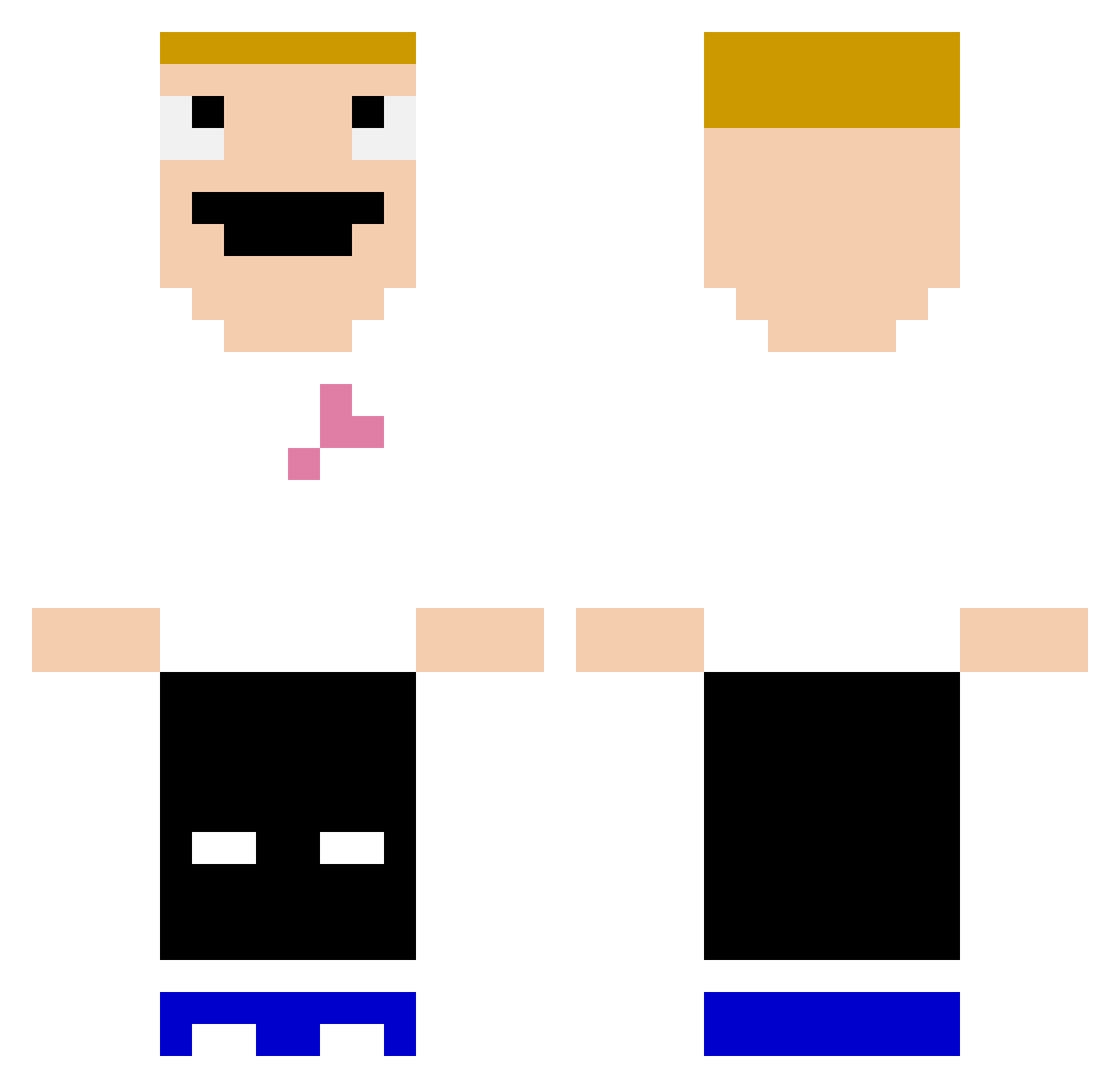 Sontyy Minecraft skin, front and back view