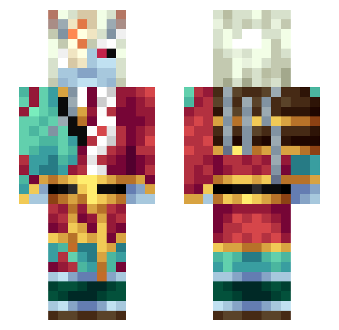 Lonkhart Minecraft skin, front and back view