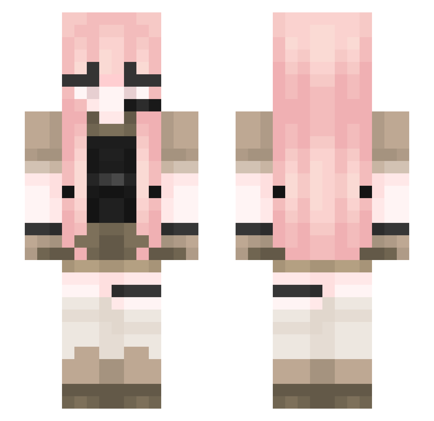 thenamesbunny Minecraft skin, front and back view