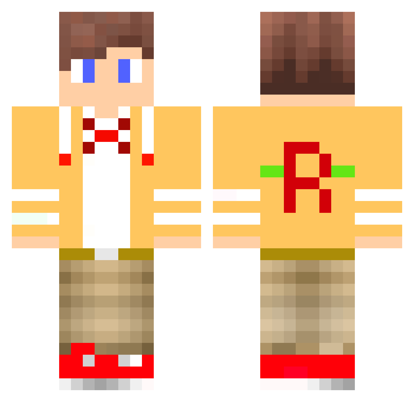 Rendo Minecraft skin, front and back view