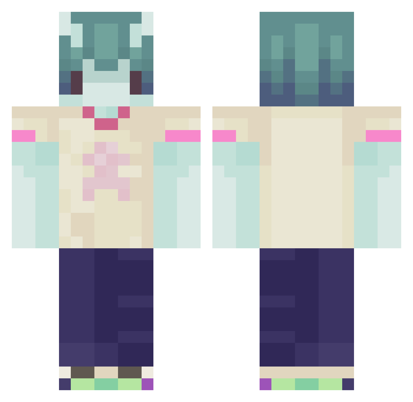 Wica_ Minecraft skin, front and back view