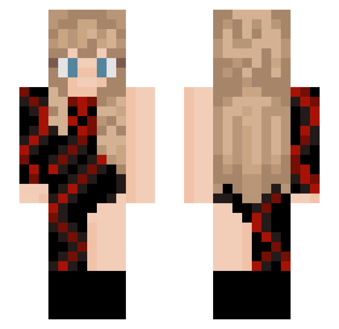 pomagac Minecraft skin, front and back view