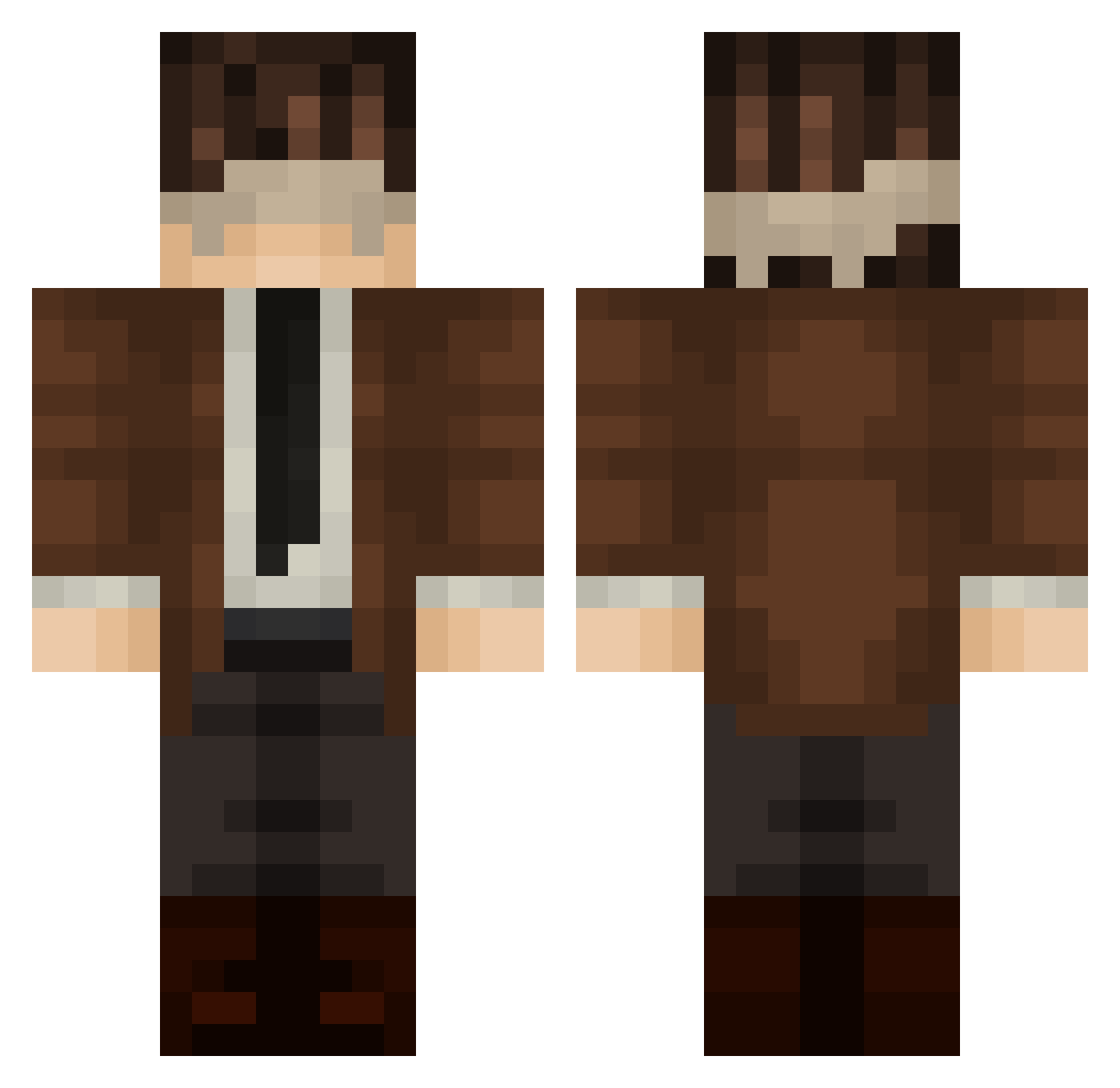Znackpack420 Minecraft skin, front and back view