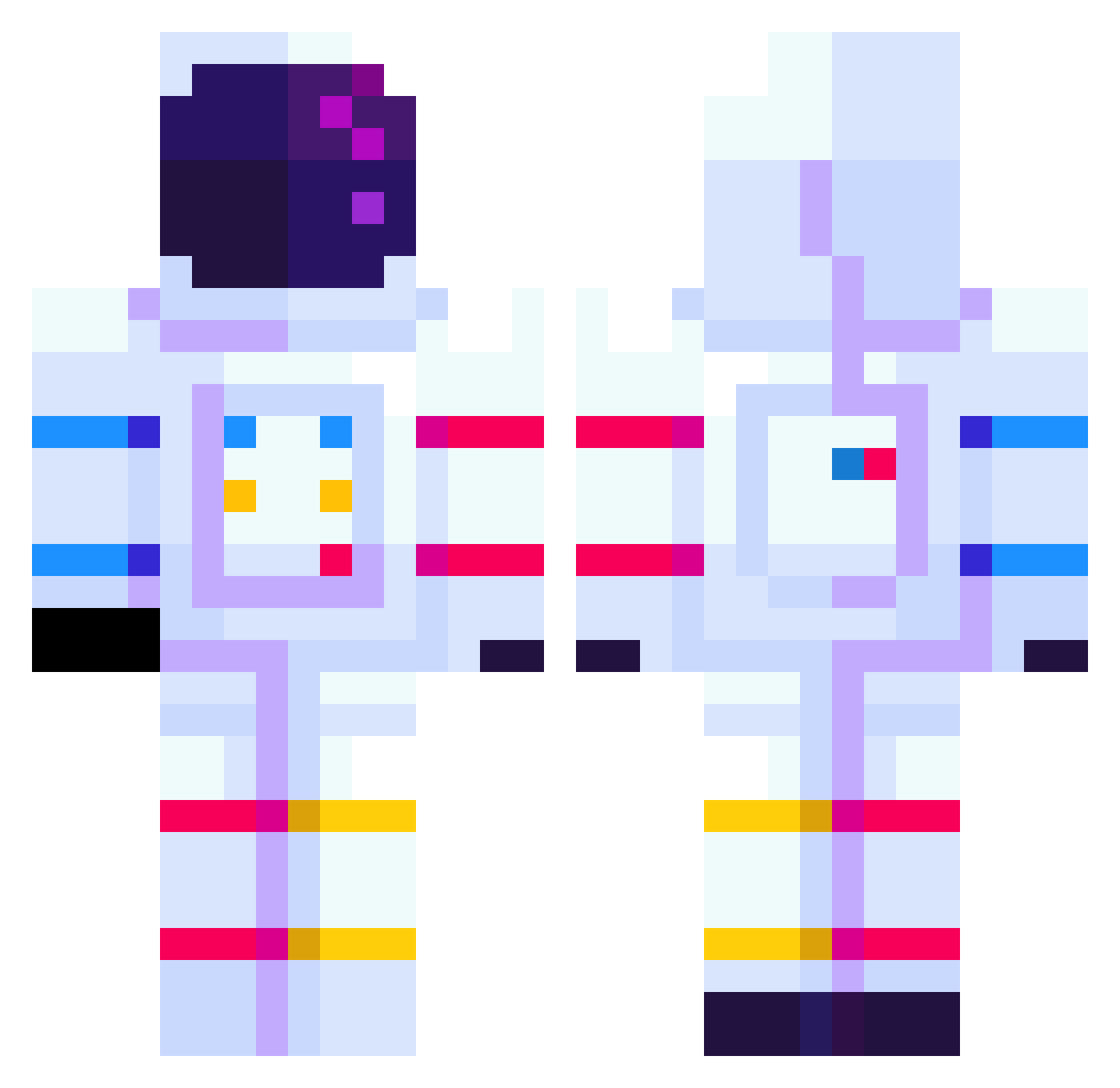 Wogul Minecraft skin, front and back view