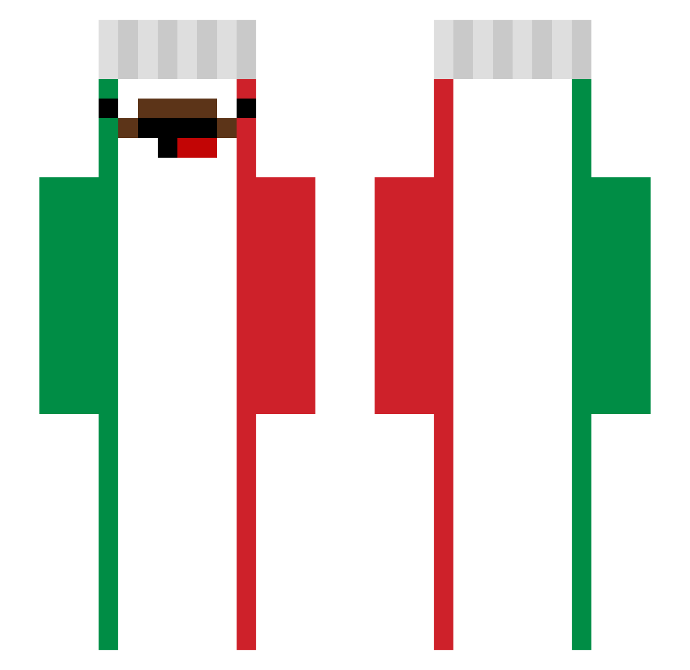 Depresivos Minecraft skin, front and back view