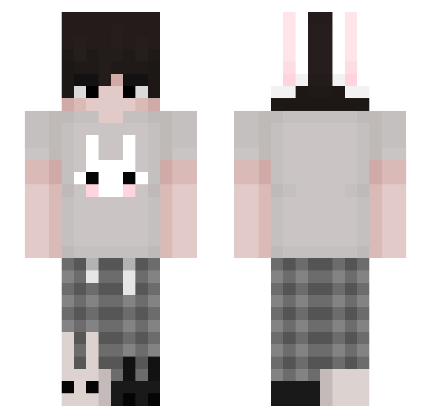 EkremAli Minecraft skin, front and back view