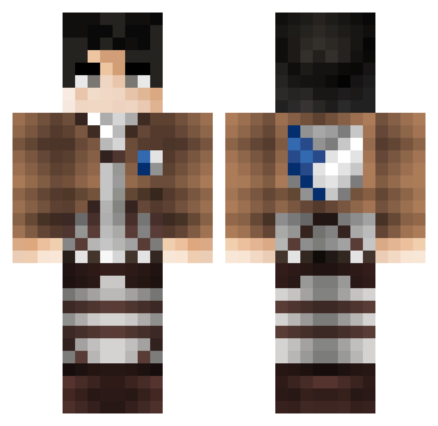 Katerji Minecraft skin, front and back view